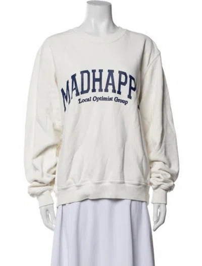 Pre-owned Madhappy Graphic Print Crew Neck Sweatshirt In Neutrals
