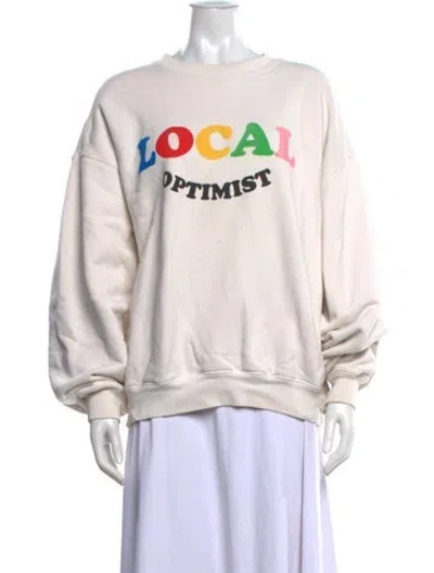 Pre-owned Madhappy Graphic Print Crew Neck Sweatshirt In Neutrals