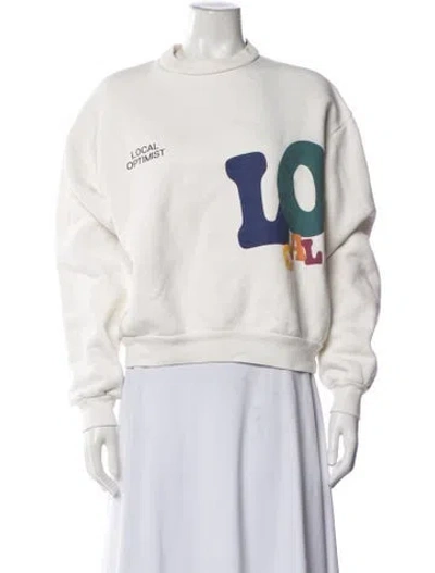 Pre-owned Madhappy Graphic Print Crew Neck Sweatshirt In Neutrals