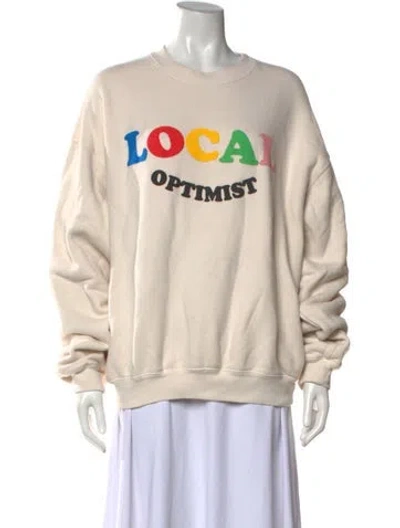 Pre-owned Madhappy Graphic Print Crew Neck Sweatshirt In Neutrals