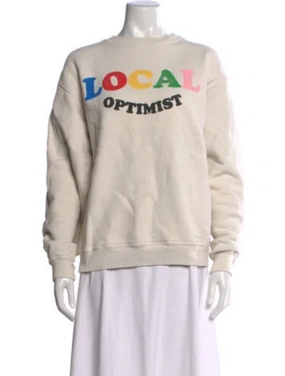 Pre-owned Madhappy Graphic Print Crew Neck Sweatshirt In Neutrals