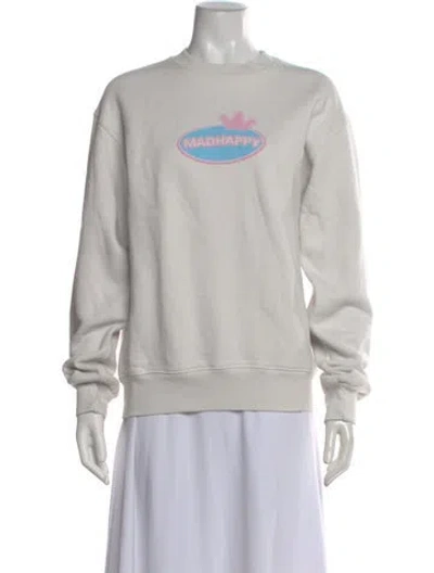 Pre-owned Madhappy Graphic Print Crew Neck Sweatshirt In Neutrals