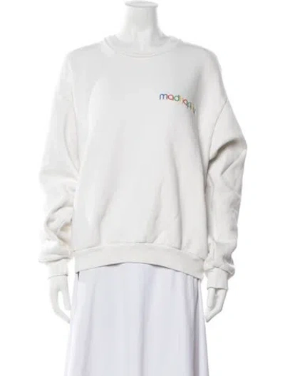 Pre-owned Madhappy Graphic Print Crew Neck Sweatshirt In Neutrals