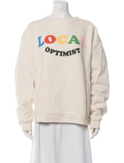Pre-owned Madhappy Graphic Print Crew Neck Sweatshirt In Neutrals