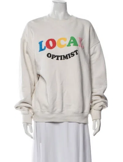 Pre-owned Madhappy Graphic Print Crew Neck Sweatshirt In Neutrals