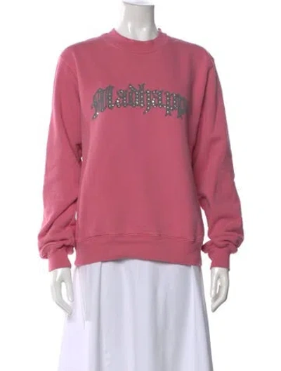 Pre-owned Madhappy Graphic Print Crew Neck Sweatshirt In Pink