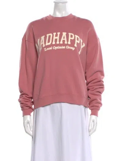 Pre-owned Madhappy Graphic Print Crew Neck Sweatshirt In Pink