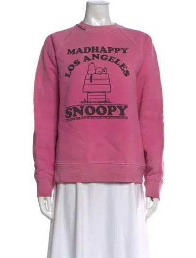 Pre-owned Madhappy Graphic Print Crew Neck Sweatshirt In Pink