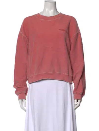 Pre-owned Madhappy Graphic Print Crew Neck Sweatshirt In Pink