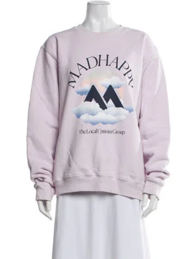 Pre-owned Madhappy Graphic Print Crew Neck Sweatshirt In Purple