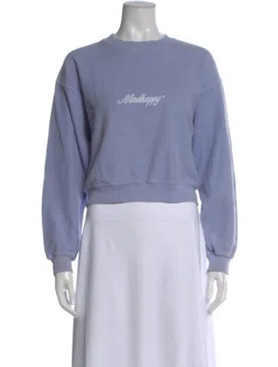 Pre-owned Madhappy Graphic Print Crew Neck Sweatshirt In Purple