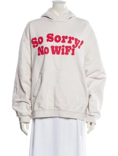 Pre-owned Madhappy Graphic Print Crew Neck Sweatshirt In White