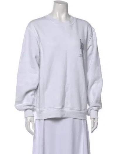 Pre-owned Madhappy Graphic Print Crew Neck Sweatshirt In White