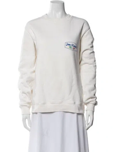 Pre-owned Madhappy Graphic Print Crew Neck Sweatshirt In White