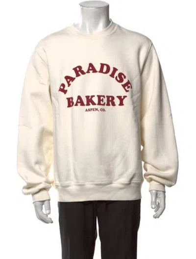 Pre-owned Madhappy Graphic Print Crew Neck Sweatshirt In White