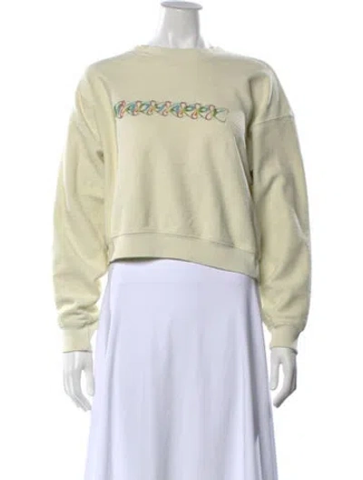 Pre-owned Madhappy Graphic Print Crew Neck Sweatshirt In Yellow