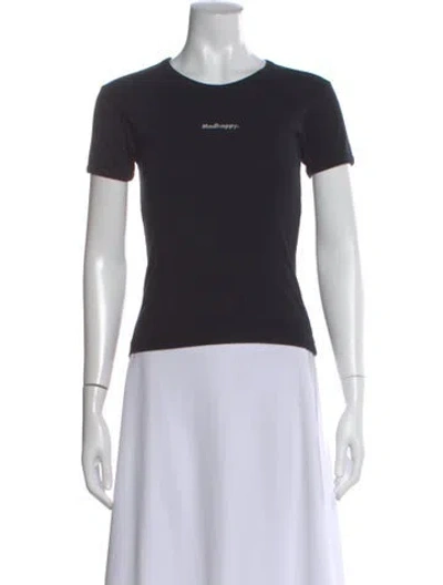 Pre-owned Madhappy Graphic Print Crew Neck T-shirt In Black