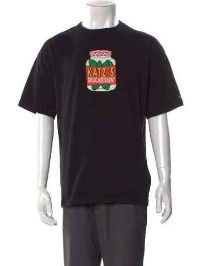 Pre-owned Madhappy Graphic Print Crew Neck T-shirt In Black