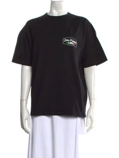 Pre-owned Madhappy Graphic Print Crew Neck T-shirt In Black