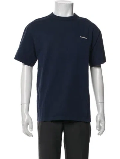 Pre-owned Madhappy Graphic Print Crew Neck T-shirt In Blue
