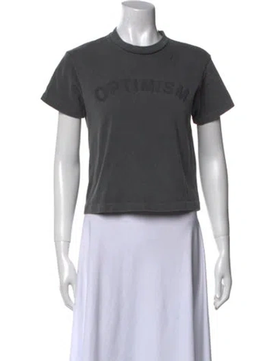 Pre-owned Madhappy Graphic Print Crew Neck T-shirt In Gray