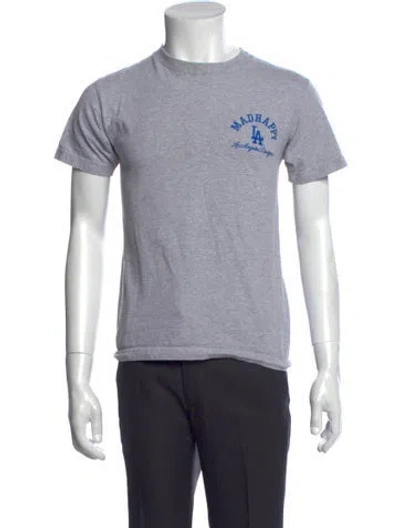 Pre-owned Madhappy Graphic Print Crew Neck T-shirt In Gray