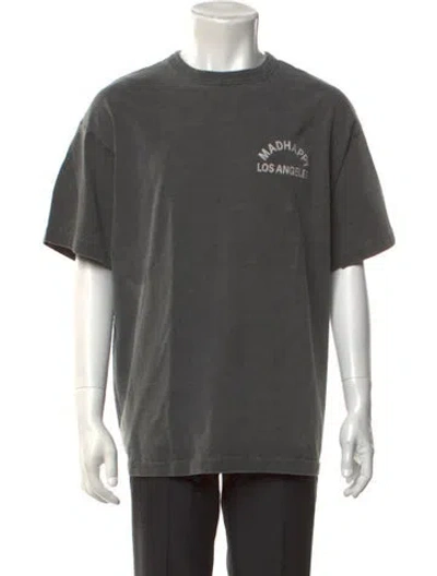 Pre-owned Madhappy Graphic Print Crew Neck T-shirt In Grey