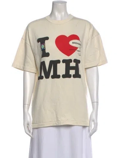 Pre-owned Madhappy Graphic Print Crew Neck T-shirt In Neutral