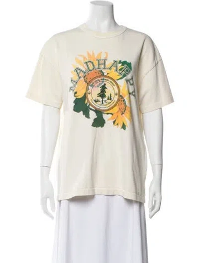 Pre-owned Madhappy Graphic Print Crew Neck T-shirt In Neutral