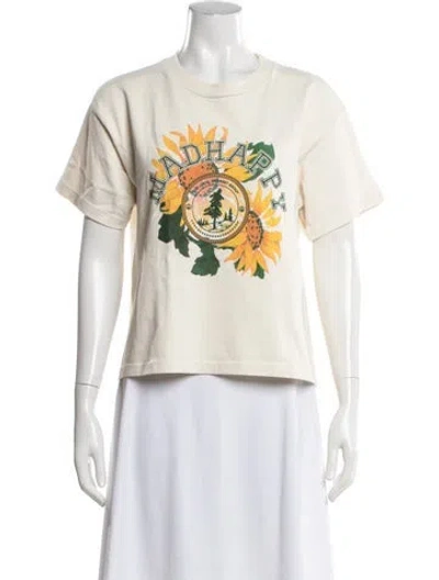 Pre-owned Madhappy Graphic Print Crew Neck T-shirt In Neutrals