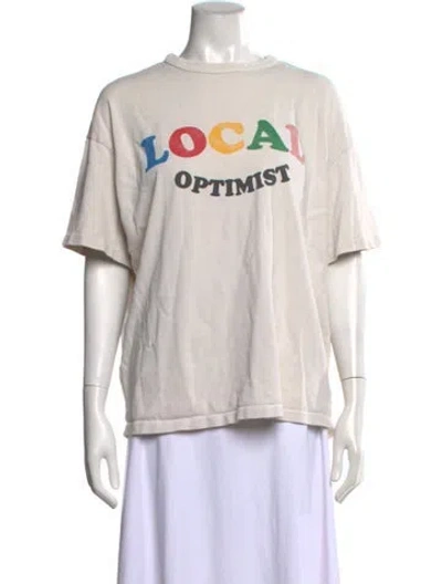 Pre-owned Madhappy Graphic Print Crew Neck T-shirt In Neutrals