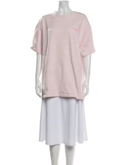 Pre-owned Madhappy Graphic Print Crew Neck T-shirt In Pink