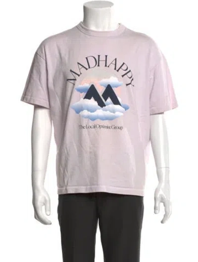 Pre-owned Madhappy Graphic Print Crew Neck T-shirt In Pink