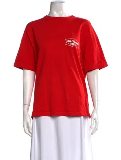 Pre-owned Madhappy Graphic Print Crew Neck T-shirt In Red