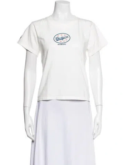 Pre-owned Madhappy Graphic Print Crew Neck T-shirt W/ Tags In White