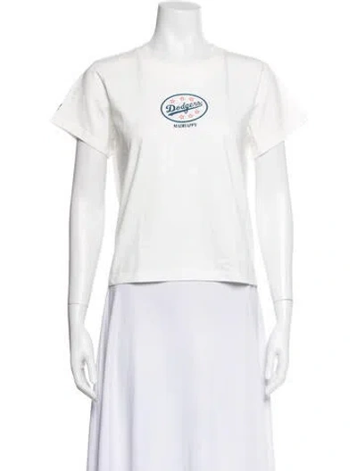 Pre-owned Madhappy Graphic Print Crew Neck T-shirt W/ Tags In White