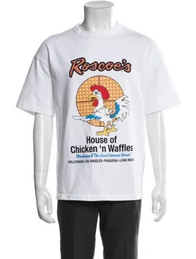 Pre-owned Madhappy Graphic Print Crew Neck T-shirt In White