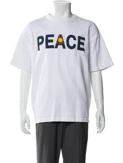 Pre-owned Madhappy Graphic Print Crew Neck T-shirt In White