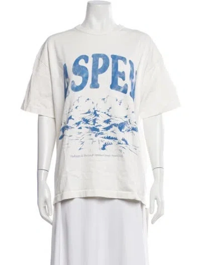 Pre-owned Madhappy Graphic Print Crew Neck T-shirt In White