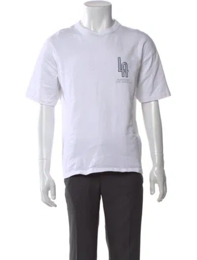 Pre-owned Madhappy Graphic Print Crew Neck T-shirt In White