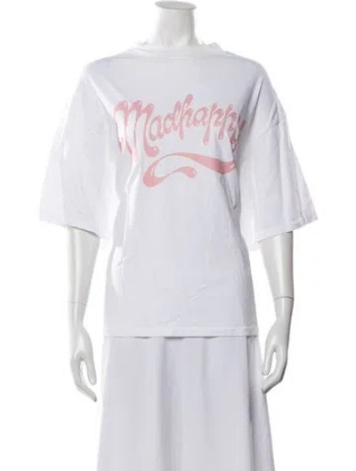 Pre-owned Madhappy Graphic Print Crew Neck T-shirt In White