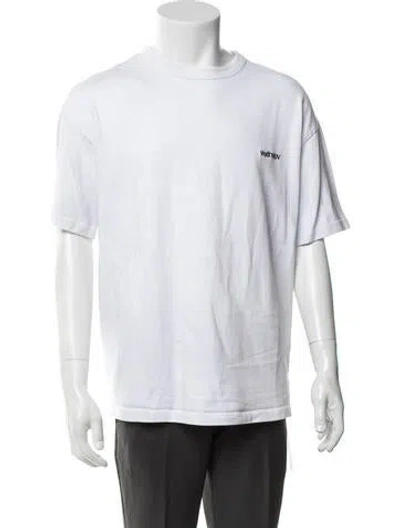 Pre-owned Madhappy Graphic Print Crew Neck T-shirt In White