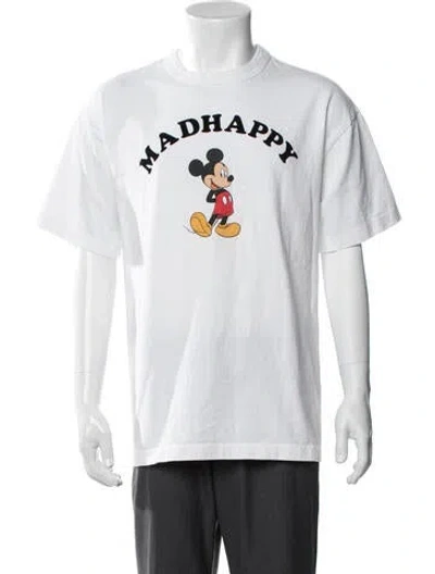 Pre-owned Madhappy Graphic Print Crew Neck T-shirt In White