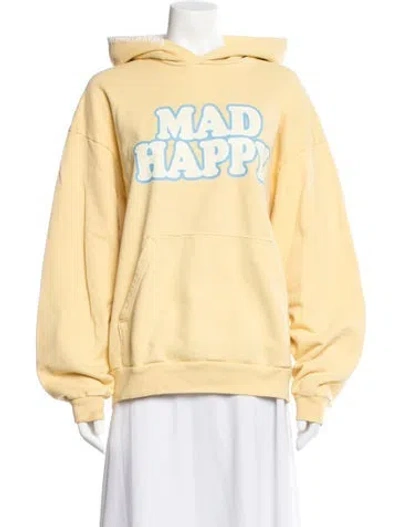Pre-owned Madhappy Graphic Print Embroidered Accent Lounge Set In Yellow