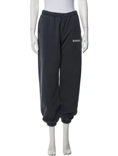 Pre-owned Madhappy Graphic Print Embroidered Accent Sweatpants In Blue