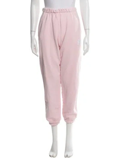 Pre-owned Madhappy Graphic Print Embroidered Accent Sweatpants In Pink