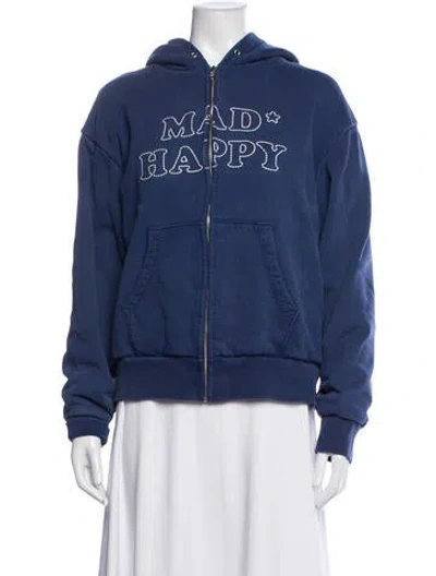 Pre-owned Madhappy Graphic Print Jacket In Blue