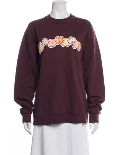 Pre-owned Madhappy Graphic Print Jacket In Burgundy