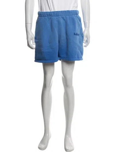 Pre-owned Madhappy Graphic Print Jogger Shorts In Blue