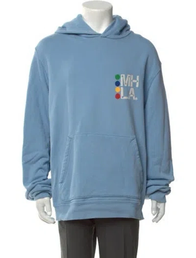 Pre-owned Madhappy Graphic Print Long Sleeve In Blue